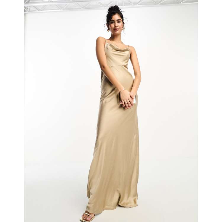 Champagne cowl best sale neck maxi dress