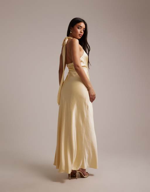 long maxi cut out dress SAME Los Angeles Long Sleeve Cut Out Maxi Dress (Mocha Lurex)