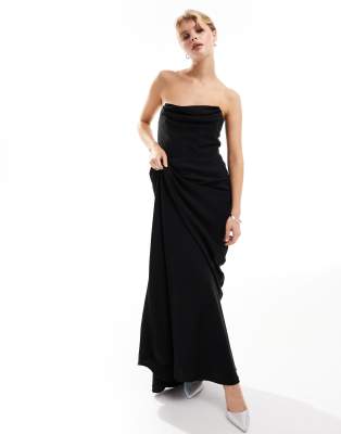 Black Strapless Bridesmaid Dress