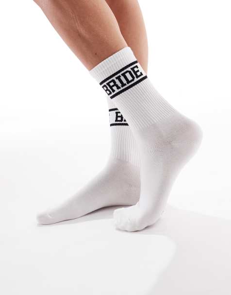 Six Stories - Chaussettes à inscription « Bride » - Noir et blanc - view 1