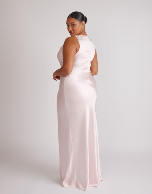 romper bridesmaid dresses Pastel Pink Bridal Satin | Soft
