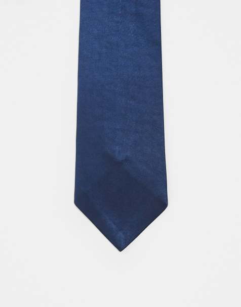 Six Stories - Cravatta in raso color blu navy - view 1