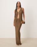 [Six Stories] Six Stories crochet maxi skirt in mocha (part of a set)-Brown 40 Mocha