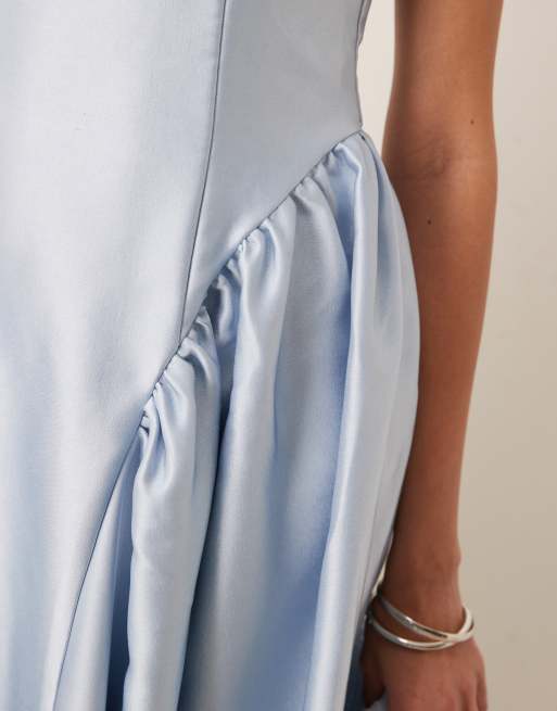 Six Stories drop hem midi dress in powder blue
