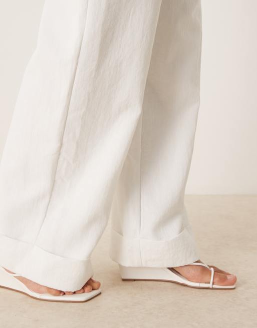 Six Stories - Elegante broek met wijde pijpen in wit, deel van co-ord set, 5 van 5