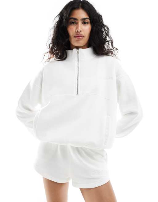 Six Stories – För bruden – Elfenbensvit sweatshirt med dragkedja vid halsen, 3 av 4