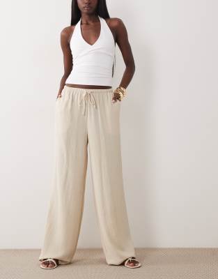 Six Stories High Rise Flowy Pants In White