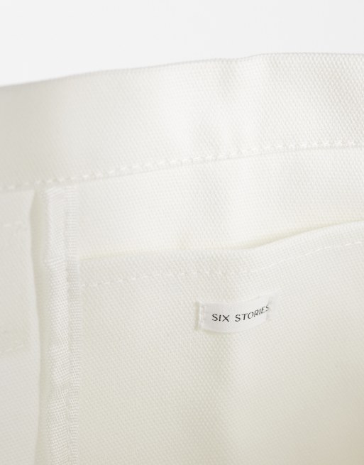 Six Stories 'Just Married' cotton rich tote bag in white, 3 of 4