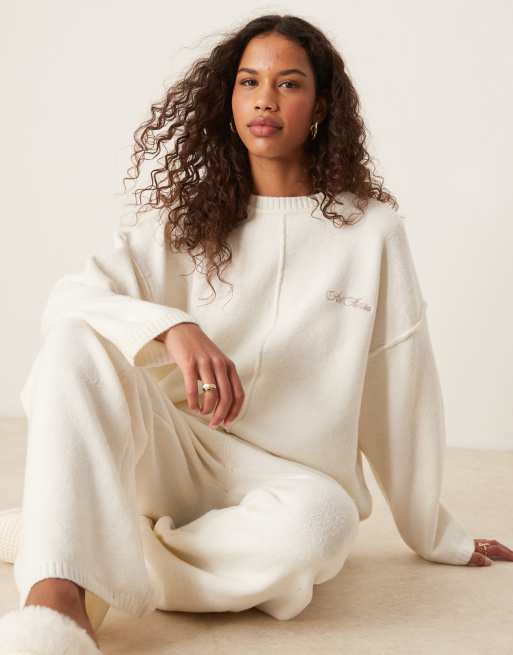 Six Stories knitted oversized jumper in cream (part of a set)