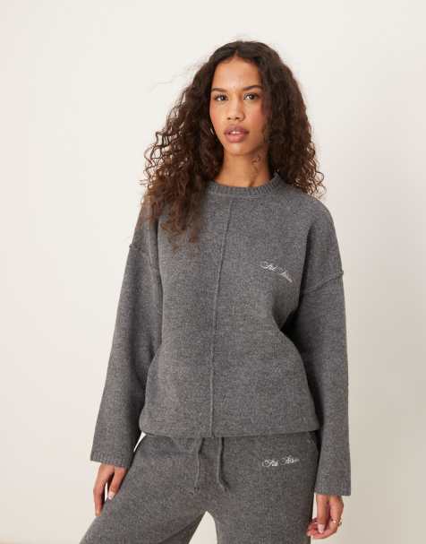 Six Stories knitted oversized jumper in grey (part of a set) - view 1