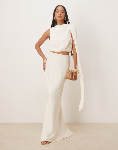 Six Stories maxi skirt co-ord in cream
