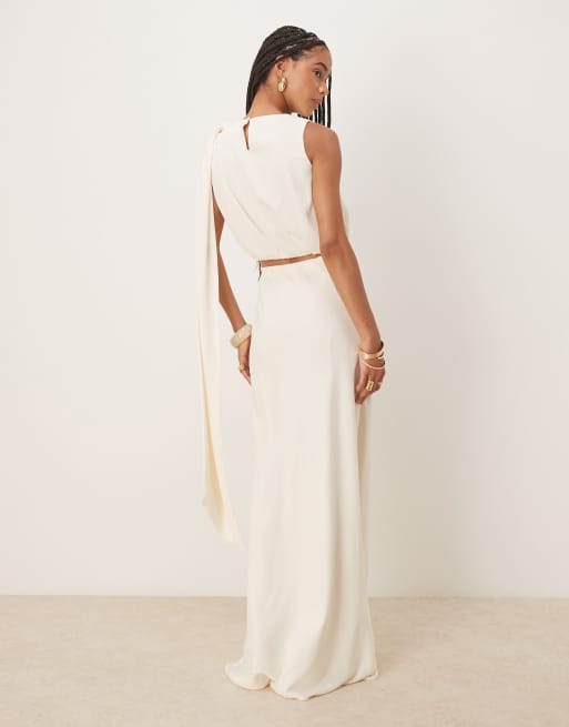 Six Stories - Maxi rok in crème, deel van co-ord set, 4 van 5