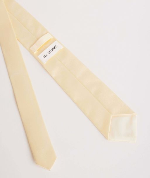 Six Stories Men's satin tie in burnt peach, 2 of 7