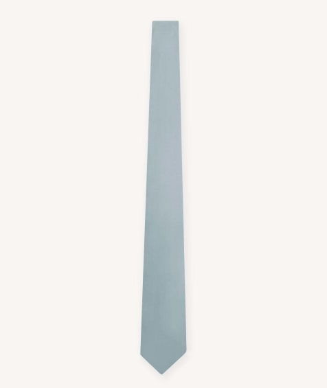 Six Stories Men's satin tie in dusty blue - view 1