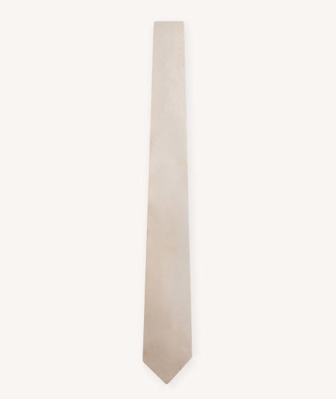 Six Stories Men's satin tie in oyster - view 1