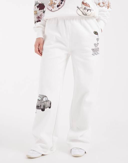 Six Stories - Pantalon de survêtement d'ensemble d'hiver à imprimé mariage - Blanc, 2 de 5