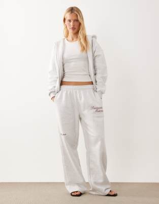 Six Stories 'romantic Material' Jersey Straight Leg Sweatpants In Gray