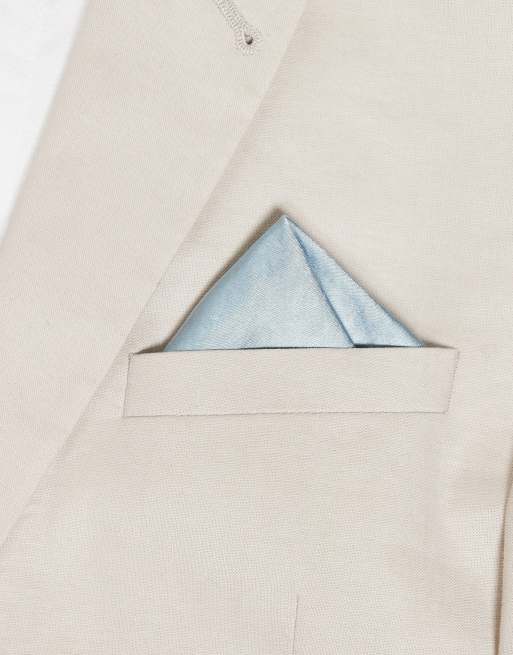 Six Stories - Satijnen pochet in stoffig blauw