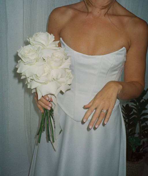 Six Stories Satin corset midi dress in ivory, 3 of 7