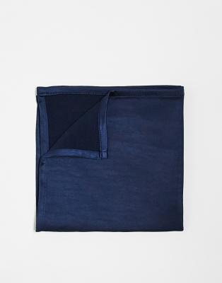 Six Stories Six Stories satin pocket square in navy