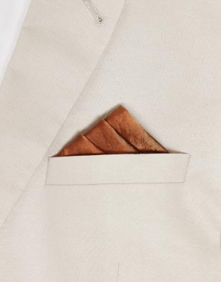 Six Stories Six Stories satin pocket square in rust-Orange