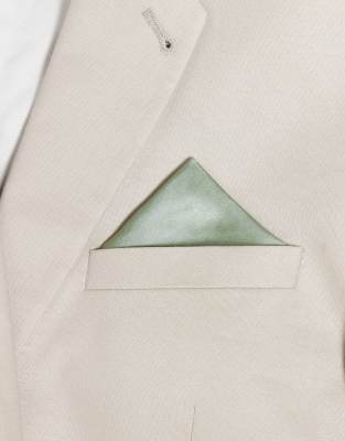 satin pocket square in sage-Green