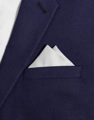 Six Stories Satin Pocket Square In Silver