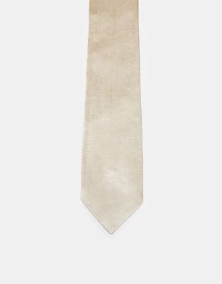 Six Stories Six Stories satin tie in champagne-Gold