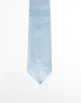 satin tie in dusty blue