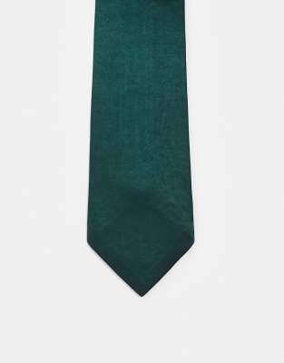 Six Stories Six Stories satin tie in emerald-Green