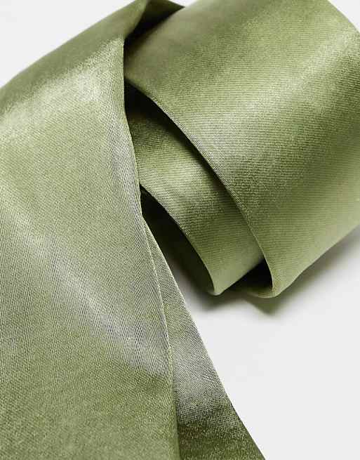 Moss Striped Satin Pocket Square Moss Striped Satin Pocket Square