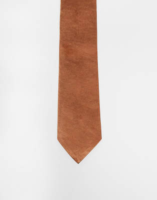 Six Stories Six Stories satin tie in rust-Brown