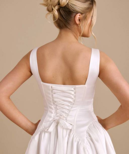 Six Stories Scoop neck skater mini dress in white, 3 of 4