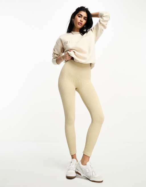 Six Stories seamless contour rib leggings in sand