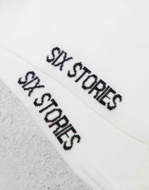 Six Stories - Set van 3 paar sokken met 'Bridesmaid'-slogan in wit, 3 van 4