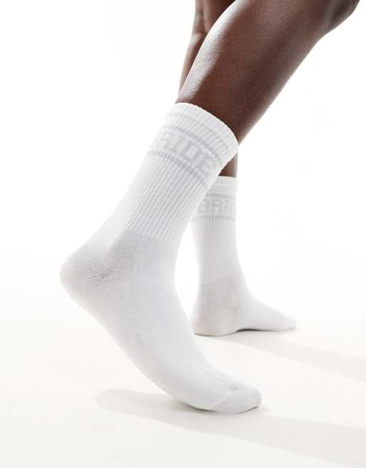 Six Stories – Socken in Weiß und Silber mit „Bride“-Schriftzug