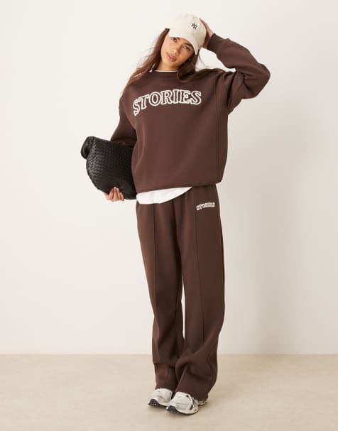 Six Stories - Sweatpants in espresso bruin, deel van co-ord set - view 1