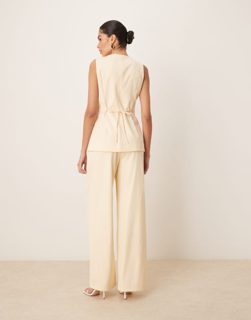 Six Stories tailored pants in lemon - part of a set, 3 of 4