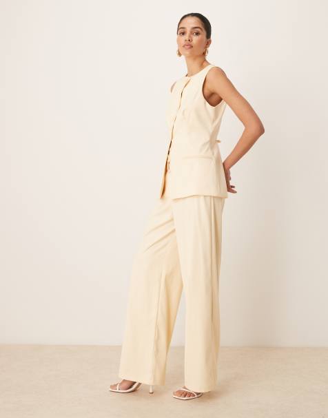 Six Stories tailored trouser co-ord in lemon