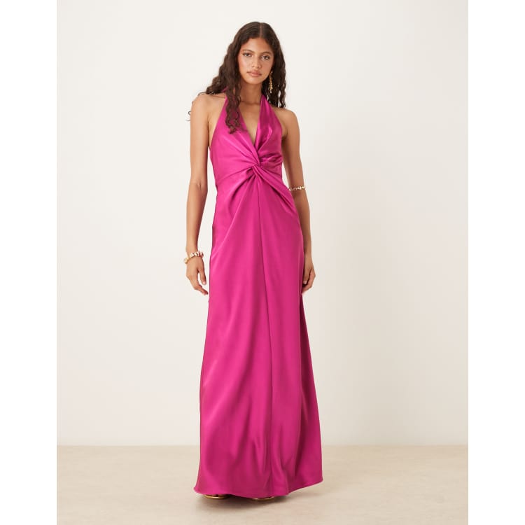 liz claiborne evening dresses Luxury Fuchsia A-line Beaded Long Sleeve Evening Dress LA73208 – SERENE HILL