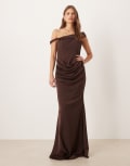 [Six Stories] Six Stories twist strap boned corset maxi dress in chocolate-Brown 34 Chocolate