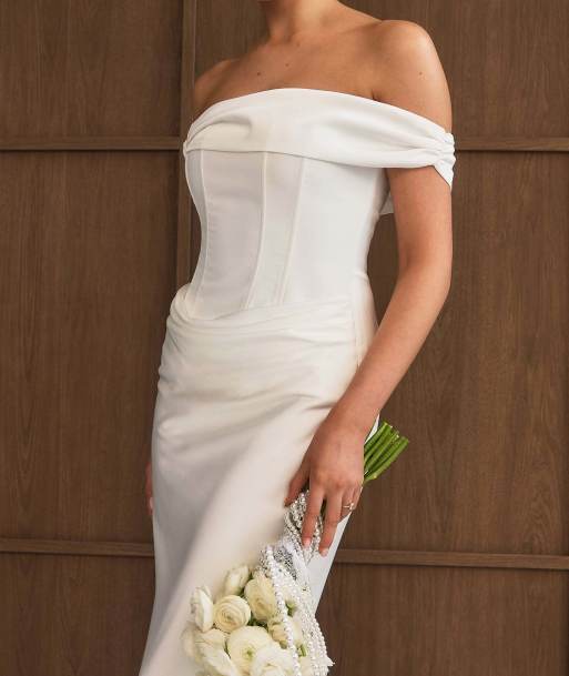 Six Stories Twist strap corset maxi dress in white, 2 of 4