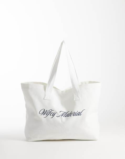 Six Stories 'Wifey Material' tote bag in white - view 1