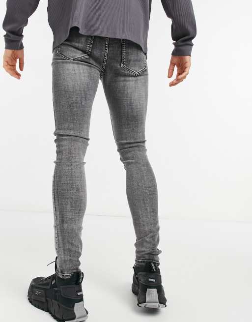 Sixth June acid wash distressed skinny jeans in gray, 2 of 4