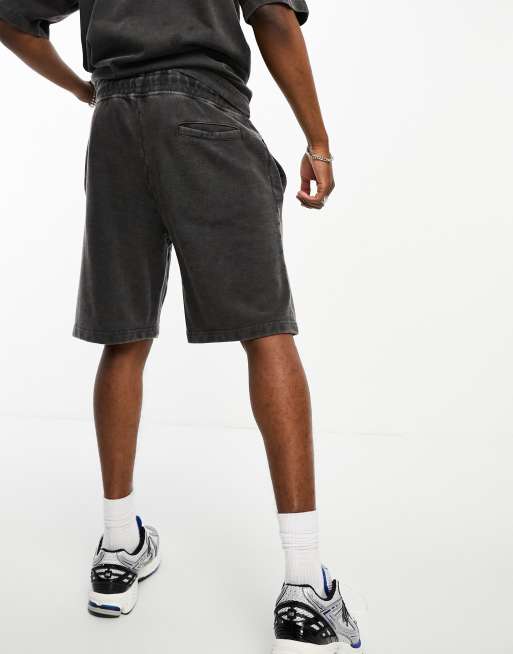 Black acid cheap wash shorts