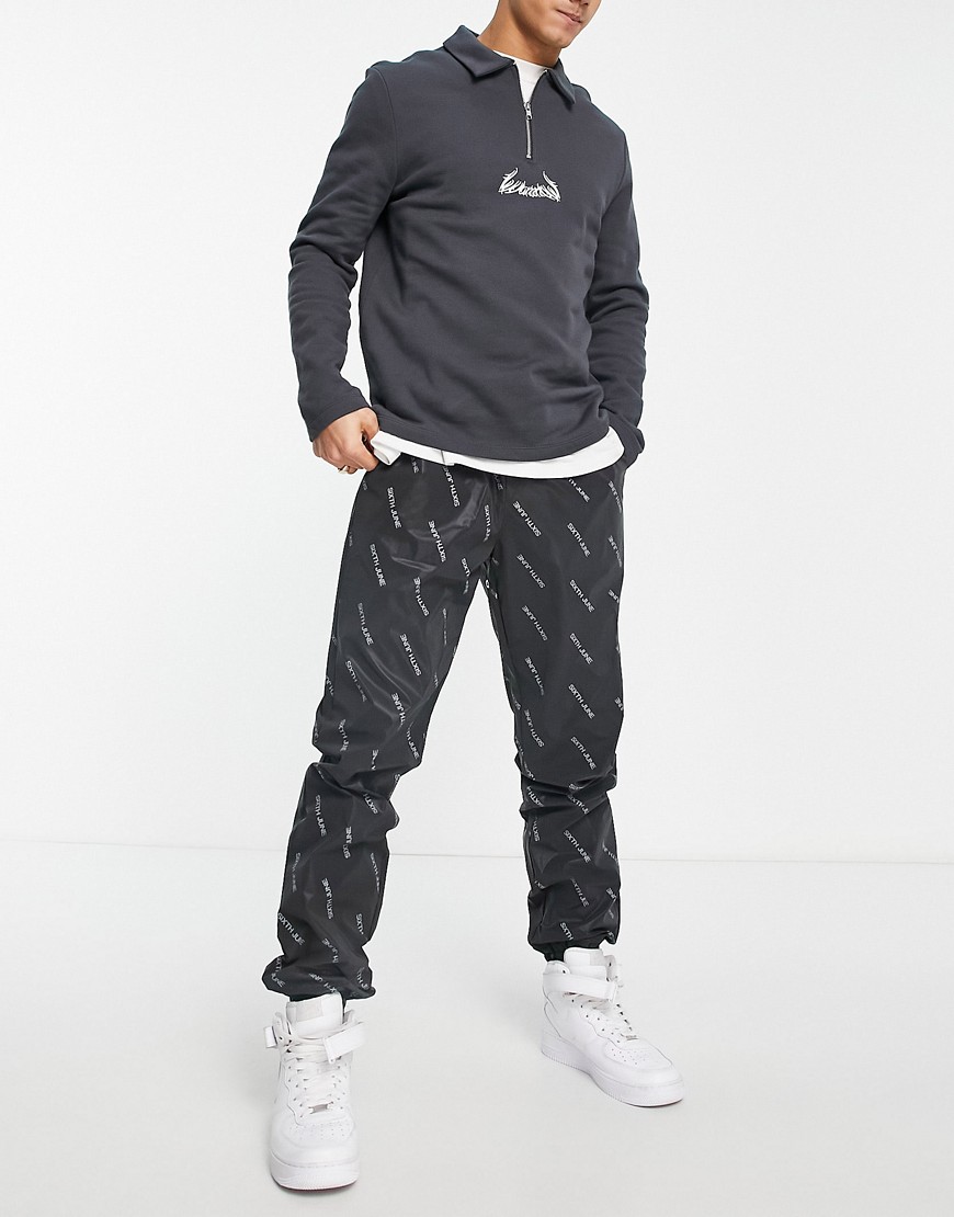 Sixth June All Over Logo Sweatpants In Black