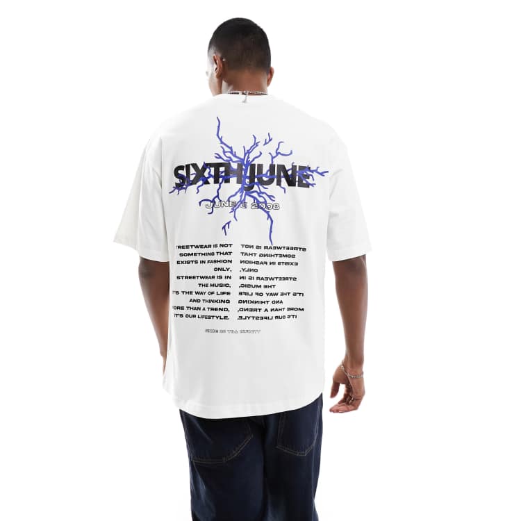 Sixth June anniversary print T-shirt in white | ASOS