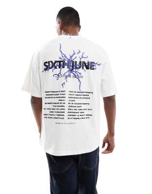 Sixth June anniversary print T-shirt in white