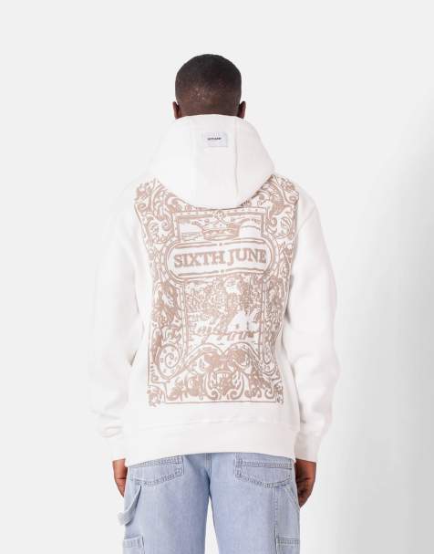Sixth June – Azulejos – Kapuzenpullover in Weiß mit Print - view 1