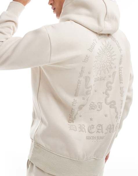 Sixth June back printed dream hoodie in beige - view 1